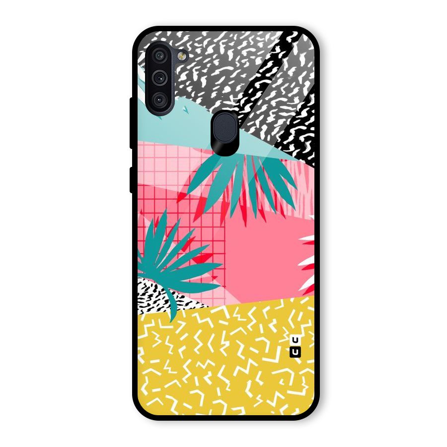 Abstract Grass Hues Glass Back Case for Galaxy M11