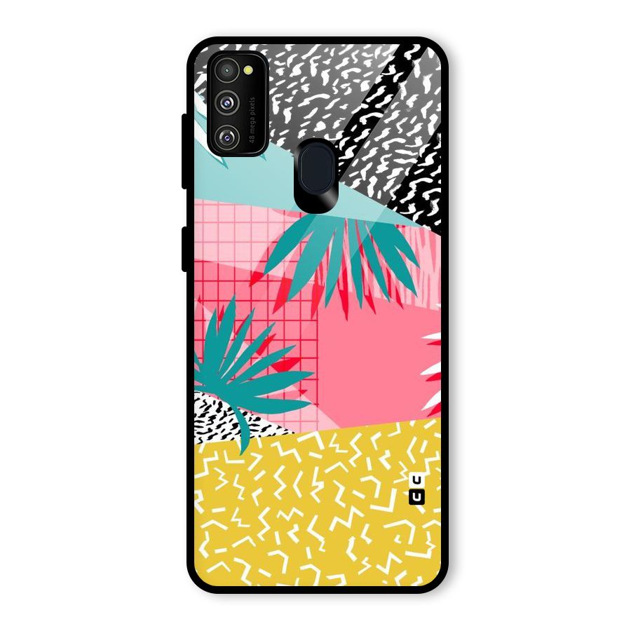 Abstract Grass Hues Glass Back Case for Galaxy M30s
