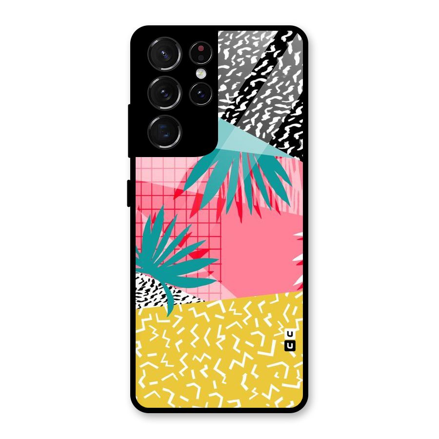 Abstract Grass Hues Glass Back Case for Galaxy S21 Ultra 5G