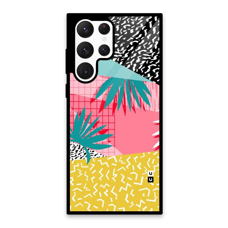Abstract Grass Hues Glass Back Case for Galaxy S22 Ultra 5G
