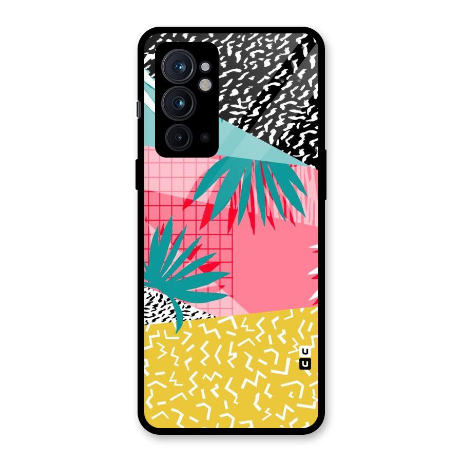 Abstract Grass Hues Glass Back Case for OnePlus 9RT 5G
