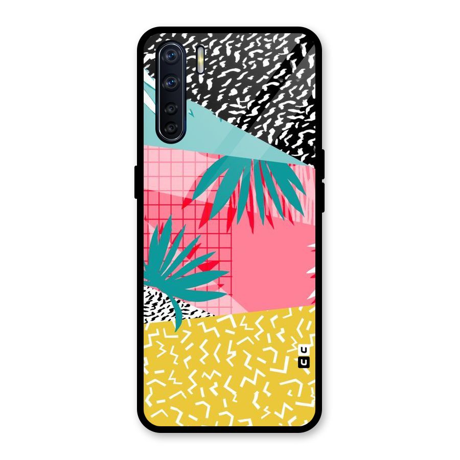Abstract Grass Hues Glass Back Case for Oppo F15