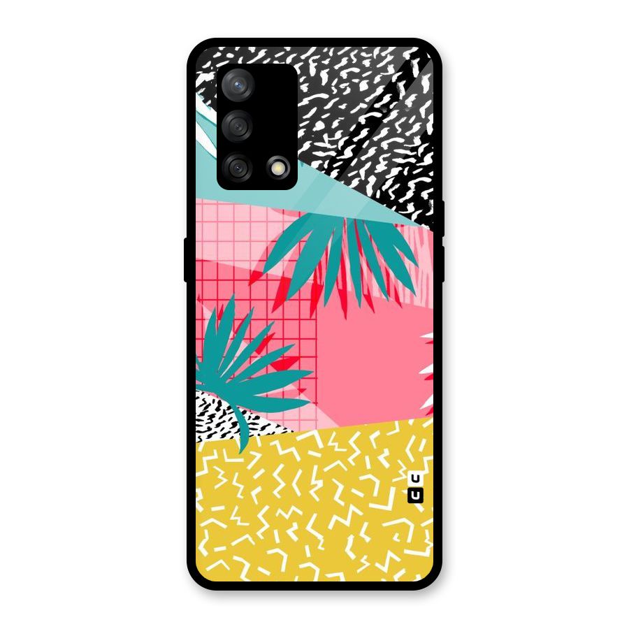 Abstract Grass Hues Glass Back Case for Oppo F19