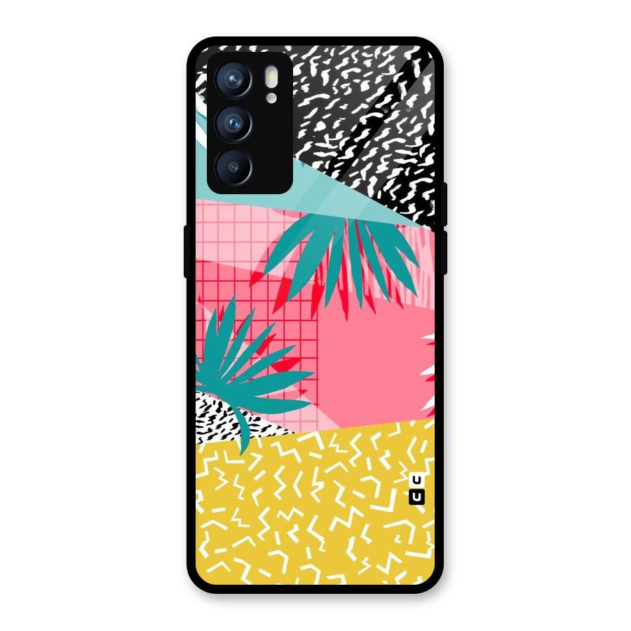 Abstract Grass Hues Glass Back Case for Oppo Reno6 5G