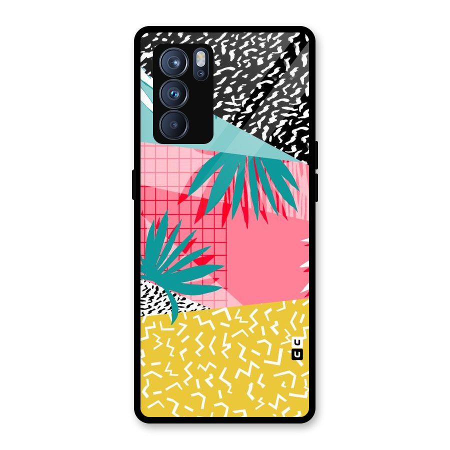 Abstract Grass Hues Glass Back Case for Oppo Reno6 Pro 5G