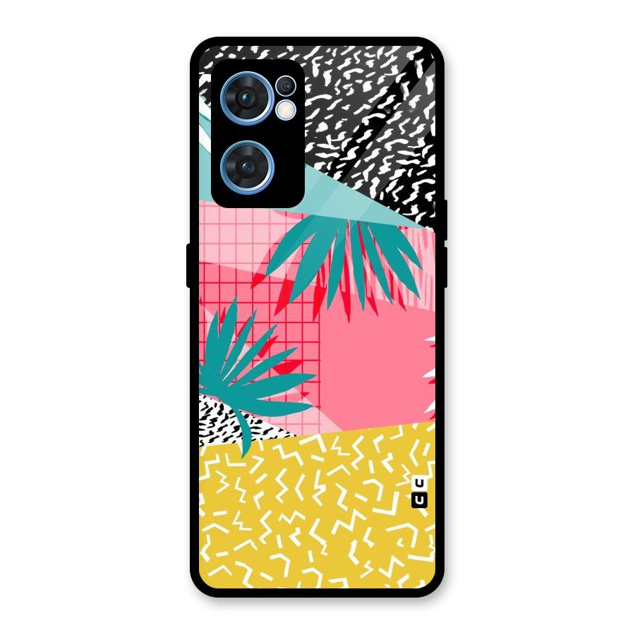 Abstract Grass Hues Glass Back Case for Oppo Reno7 5G