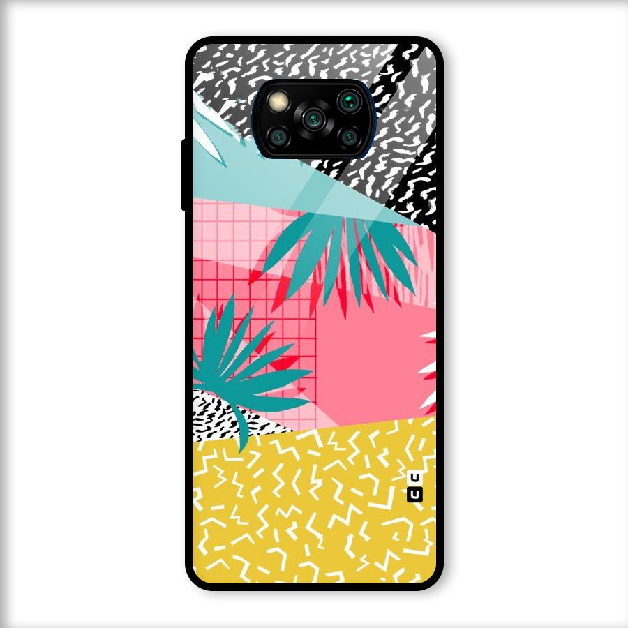 Abstract Grass Hues Glass Back Case for Poco X3