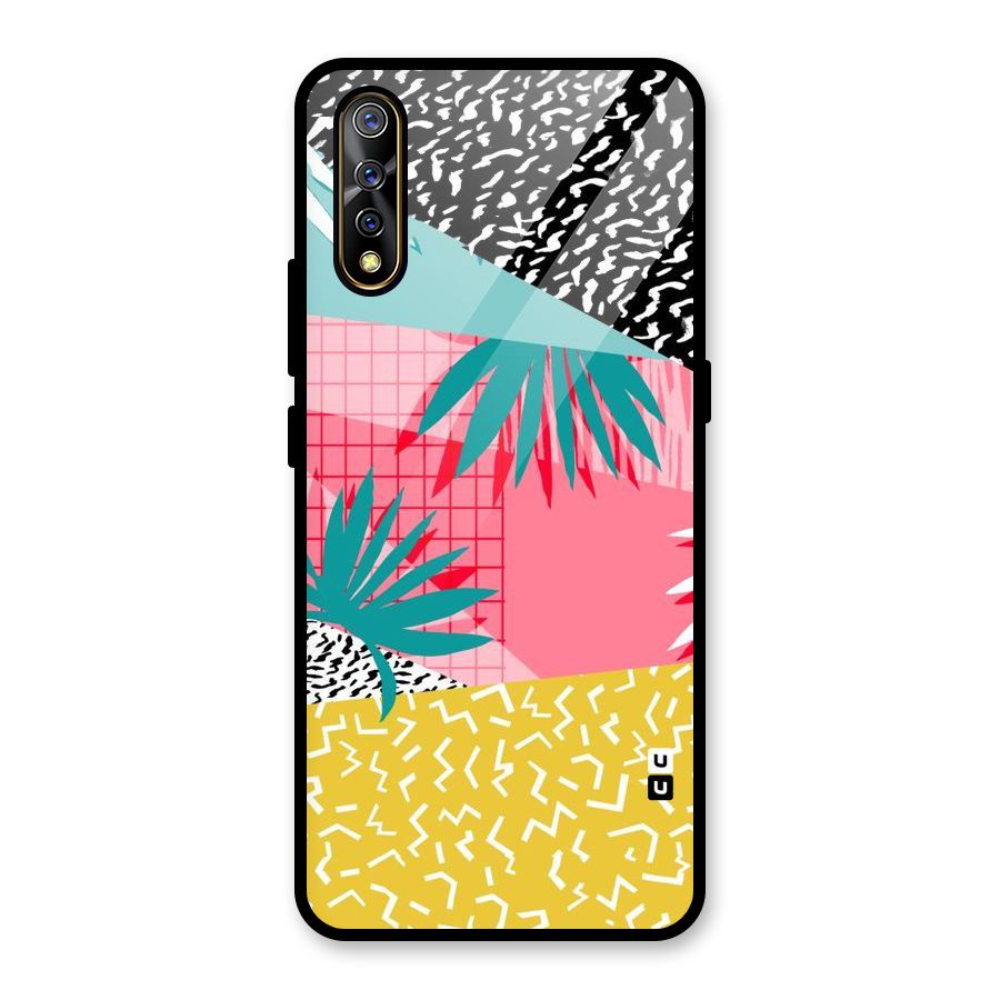 Abstract Grass Hues Glass Back Case for Vivo S1