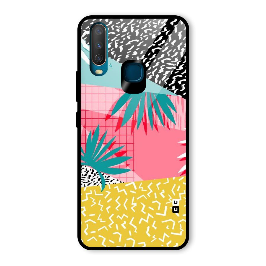 Abstract Grass Hues Glass Back Case for Vivo U10