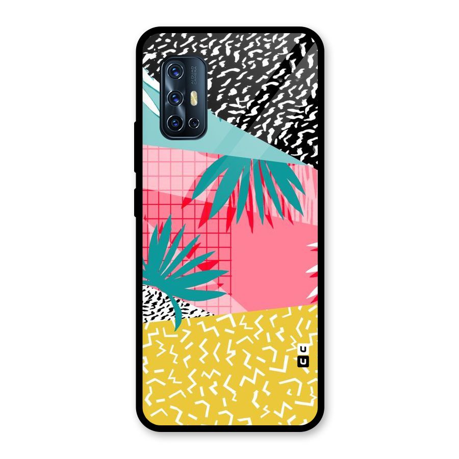Abstract Grass Hues Glass Back Case for Vivo V17