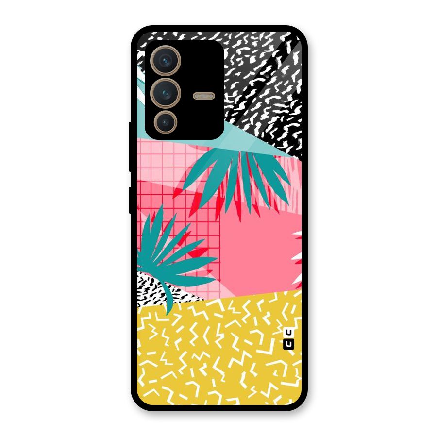Abstract Grass Hues Glass Back Case for Vivo V23 5G