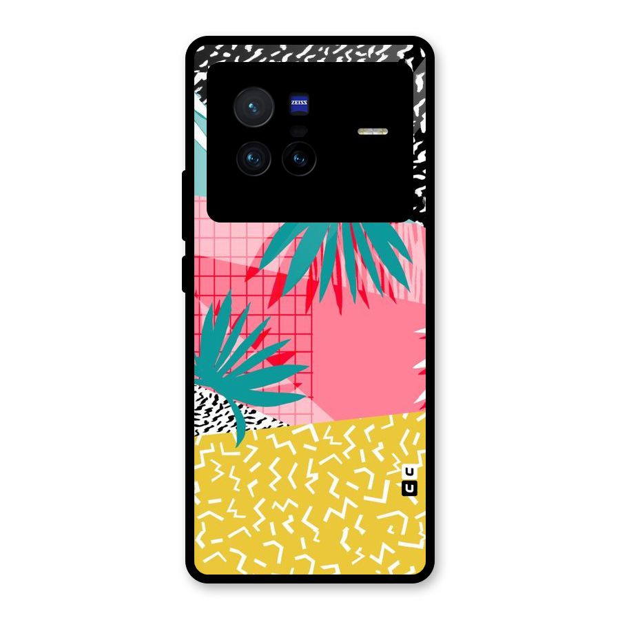 Abstract Grass Hues Glass Back Case for Vivo X80