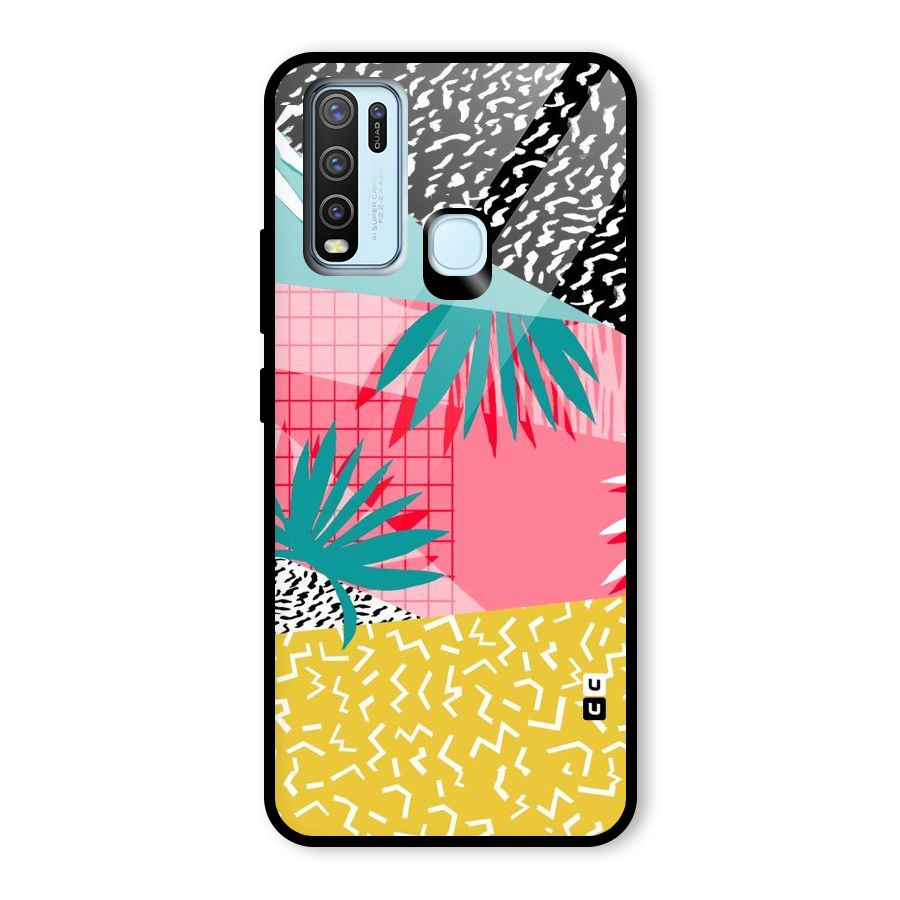 Abstract Grass Hues Glass Back Case for Vivo Y50