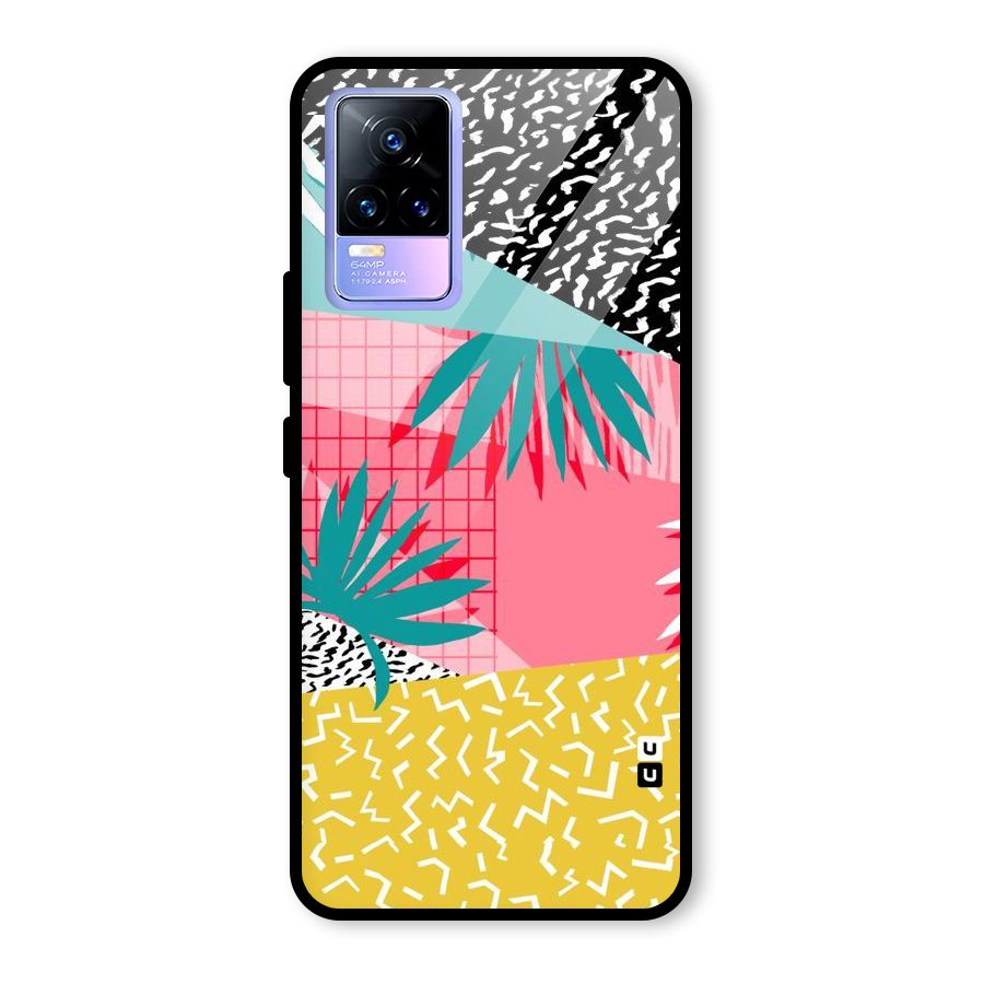 Abstract Grass Hues Glass Back Case for Vivo Y73