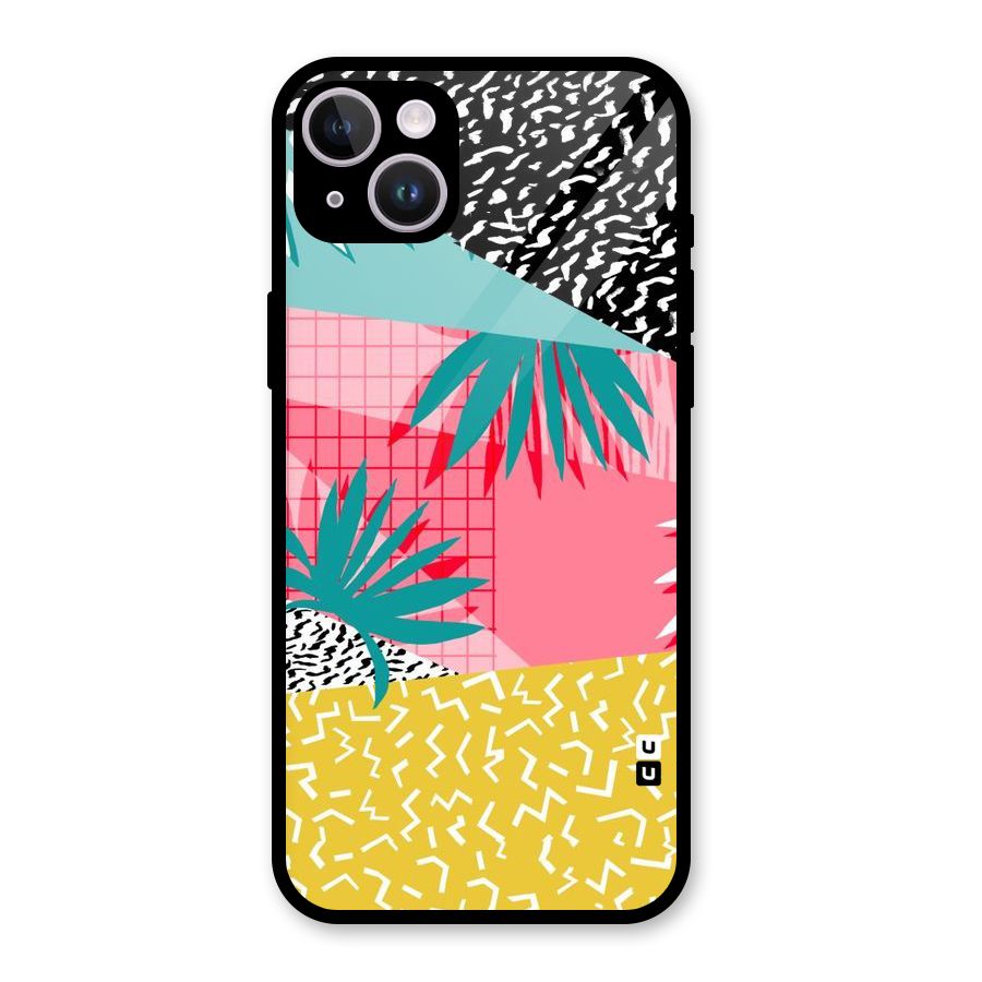 Abstract Grass Hues Glass Back Case for iPhone 14 Plus