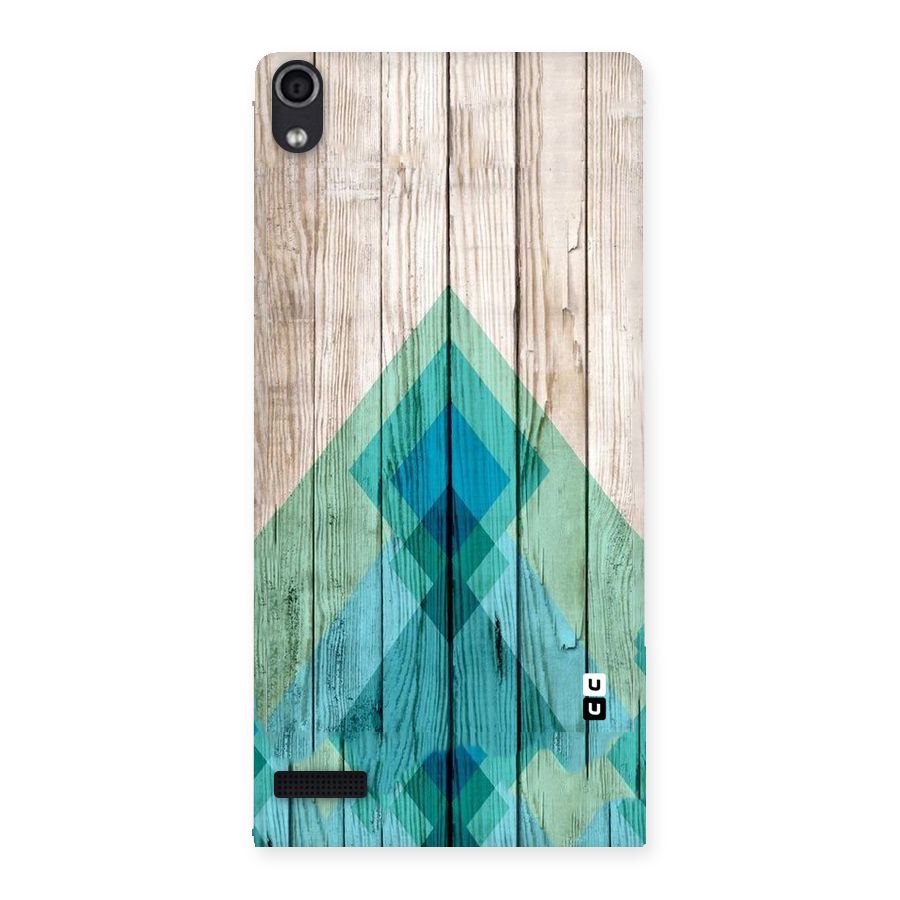 Abstract Green And Wood Back Case for Ascend P6