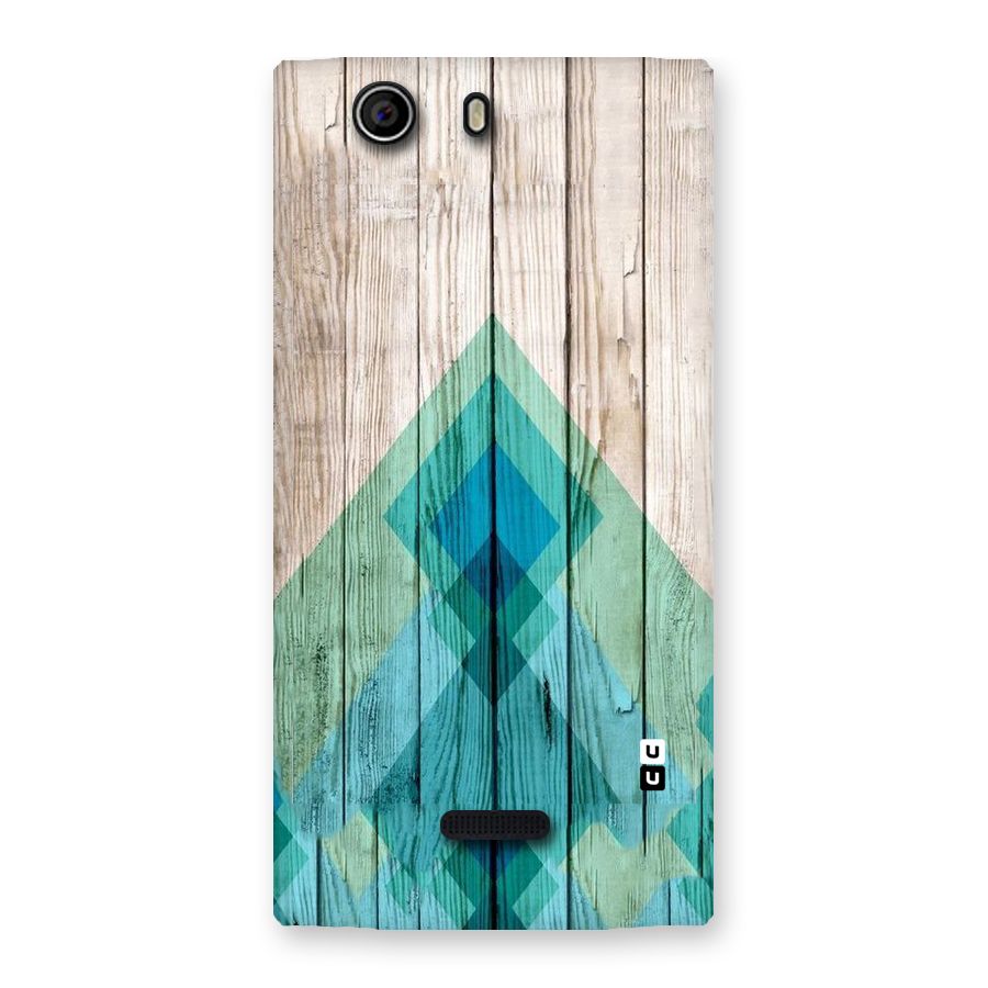 Abstract Green And Wood Back Case for Canvas Nitro 2 E311