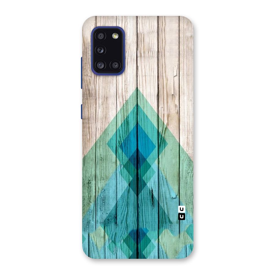 Abstract Green And Wood Back Case for Galaxy A31
