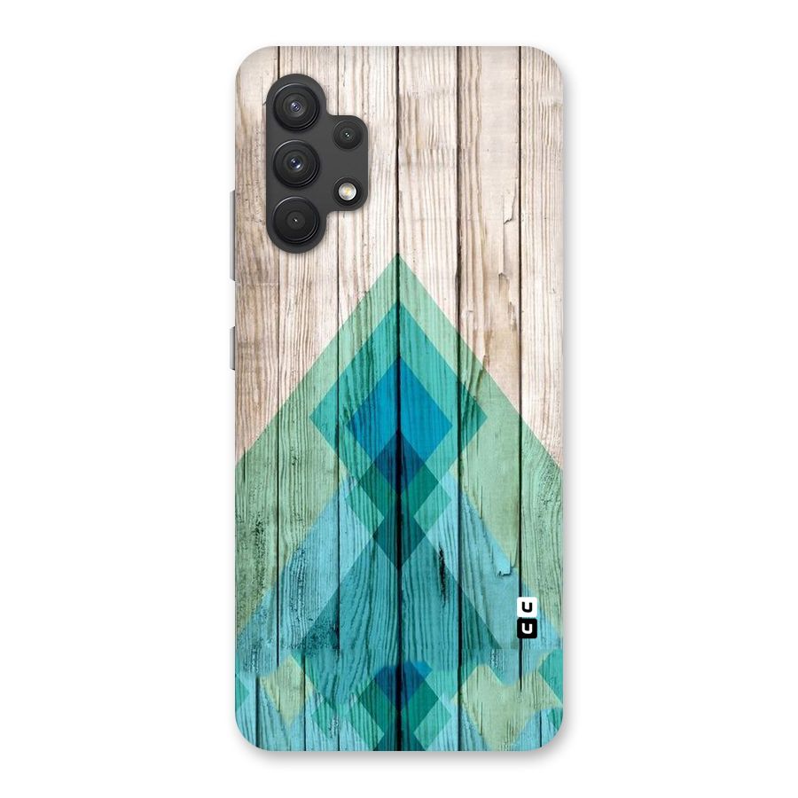 Abstract Green And Wood Back Case for Galaxy A32