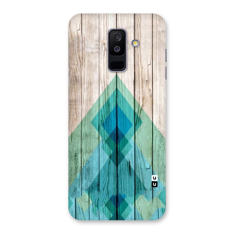 Abstract Green And Wood Back Case for Galaxy A6 Plus