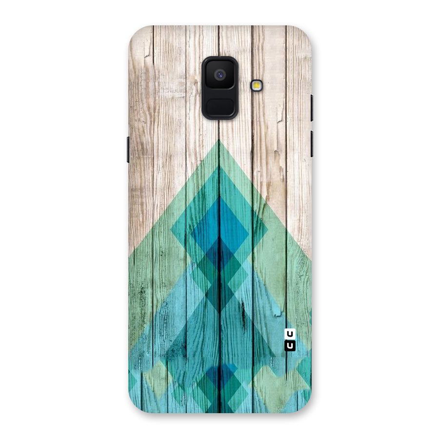 Abstract Green And Wood Back Case for Galaxy A6 (2018)