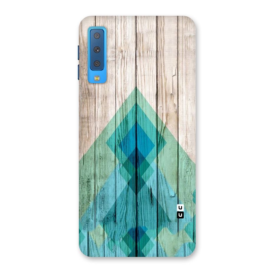 Abstract Green And Wood Back Case for Galaxy A7 (2018)