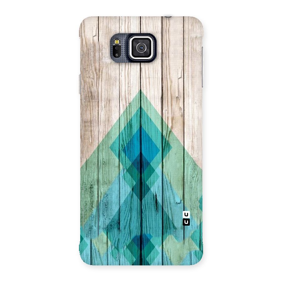Abstract Green And Wood Back Case for Galaxy Alpha