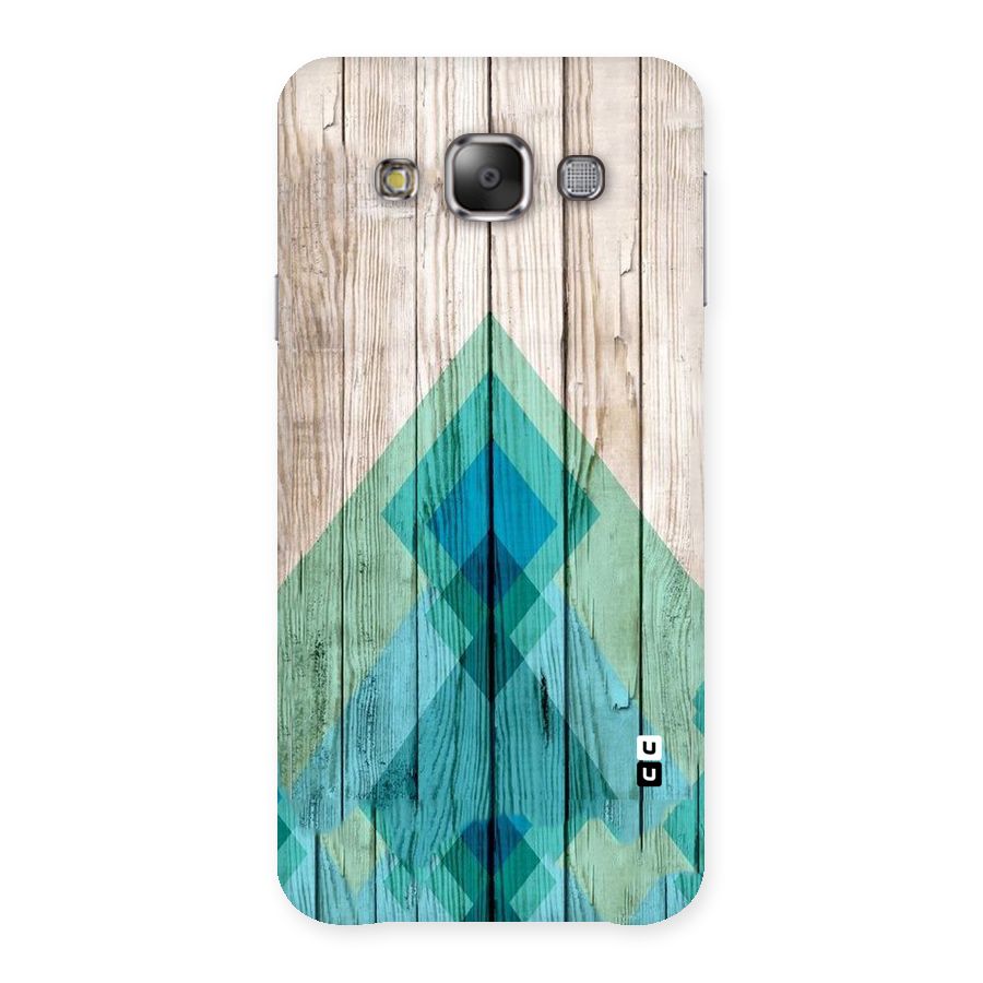 Abstract Green And Wood Back Case for Galaxy E7