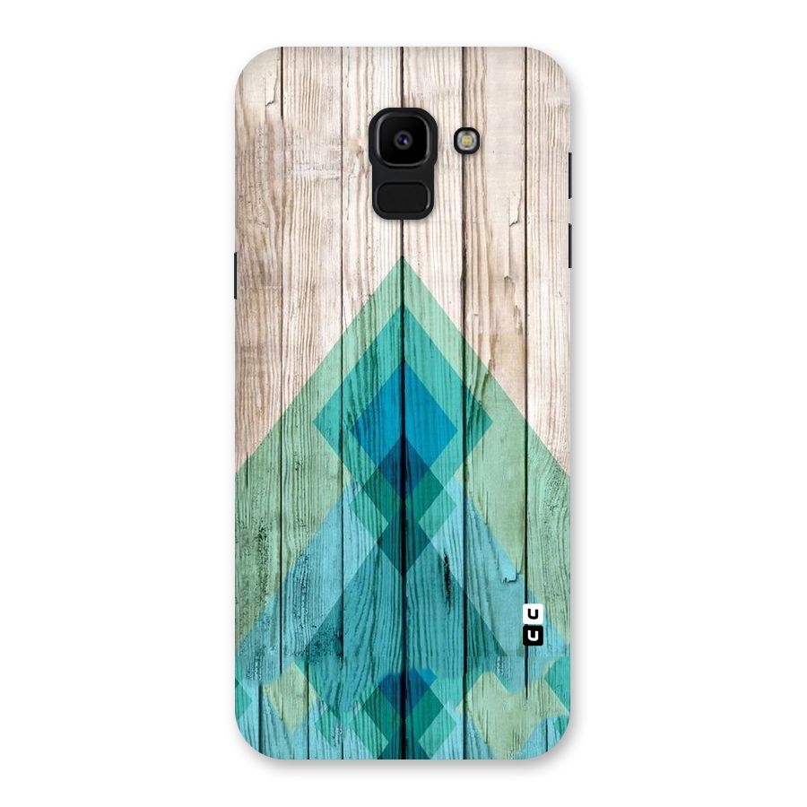 Abstract Green And Wood Back Case for Galaxy J6