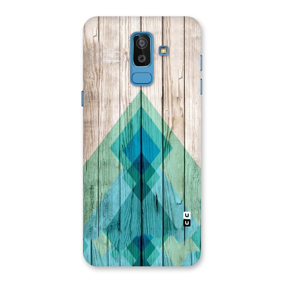 Abstract Green And Wood Back Case for Galaxy J8