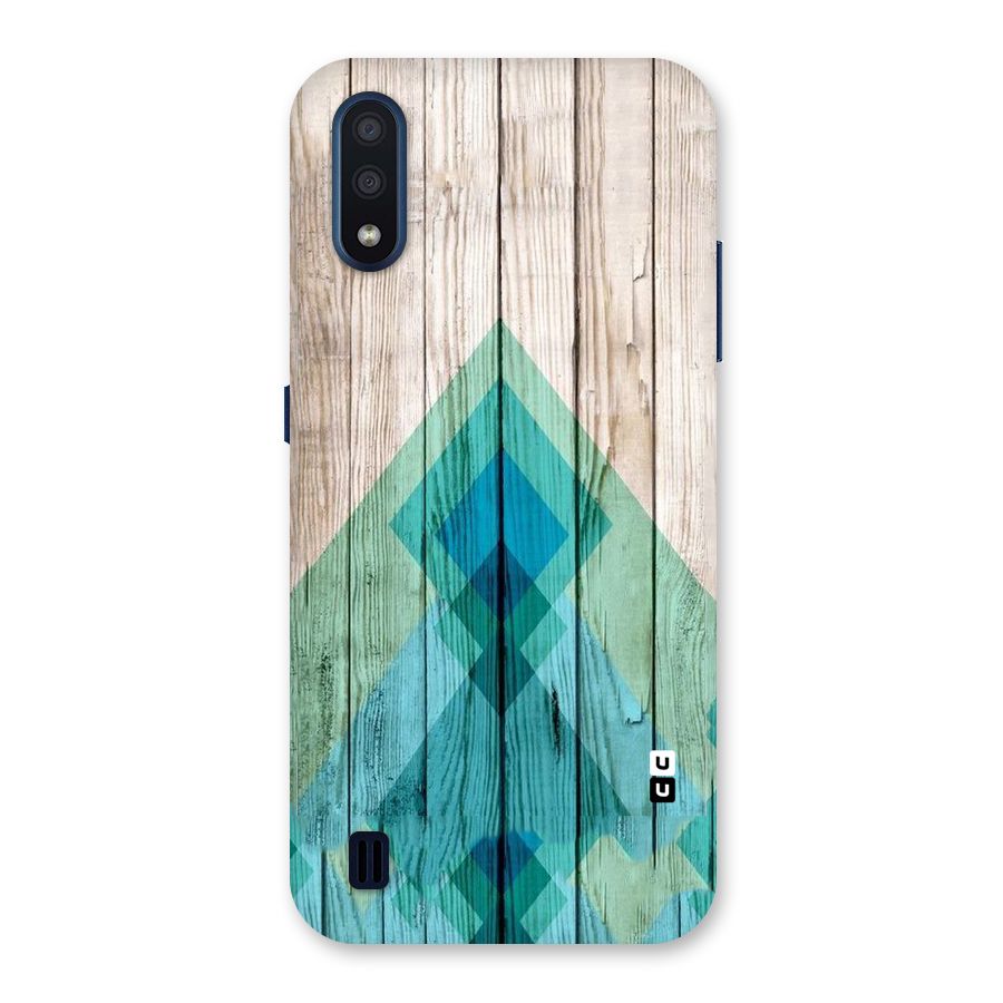 Abstract Green And Wood Back Case for Galaxy M01