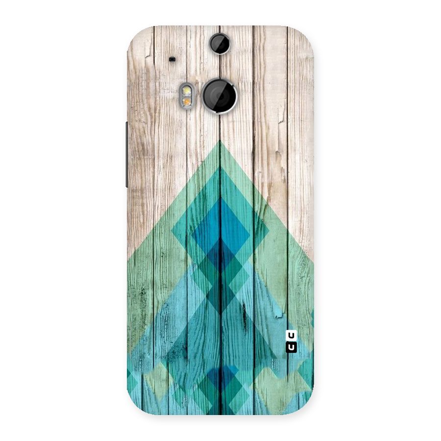Abstract Green And Wood Back Case for HTC One M8