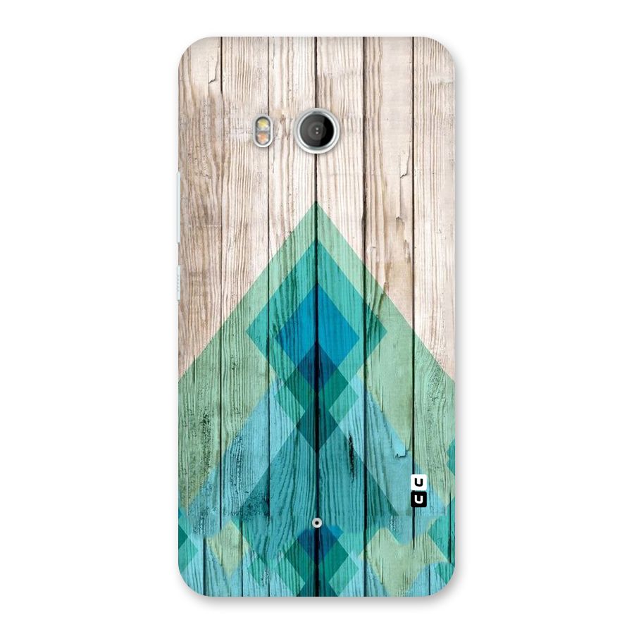 Abstract Green And Wood Back Case for HTC U11