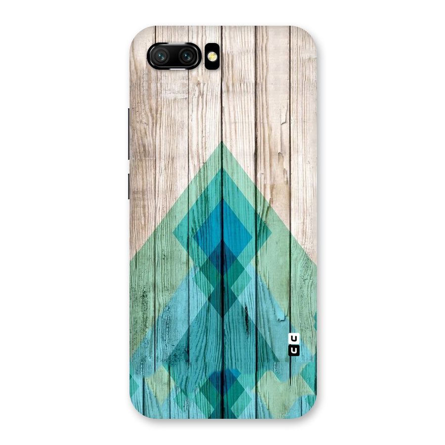 Abstract Green And Wood Back Case for Honor 10
