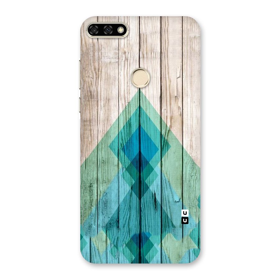 Abstract Green And Wood Back Case for Honor 7A
