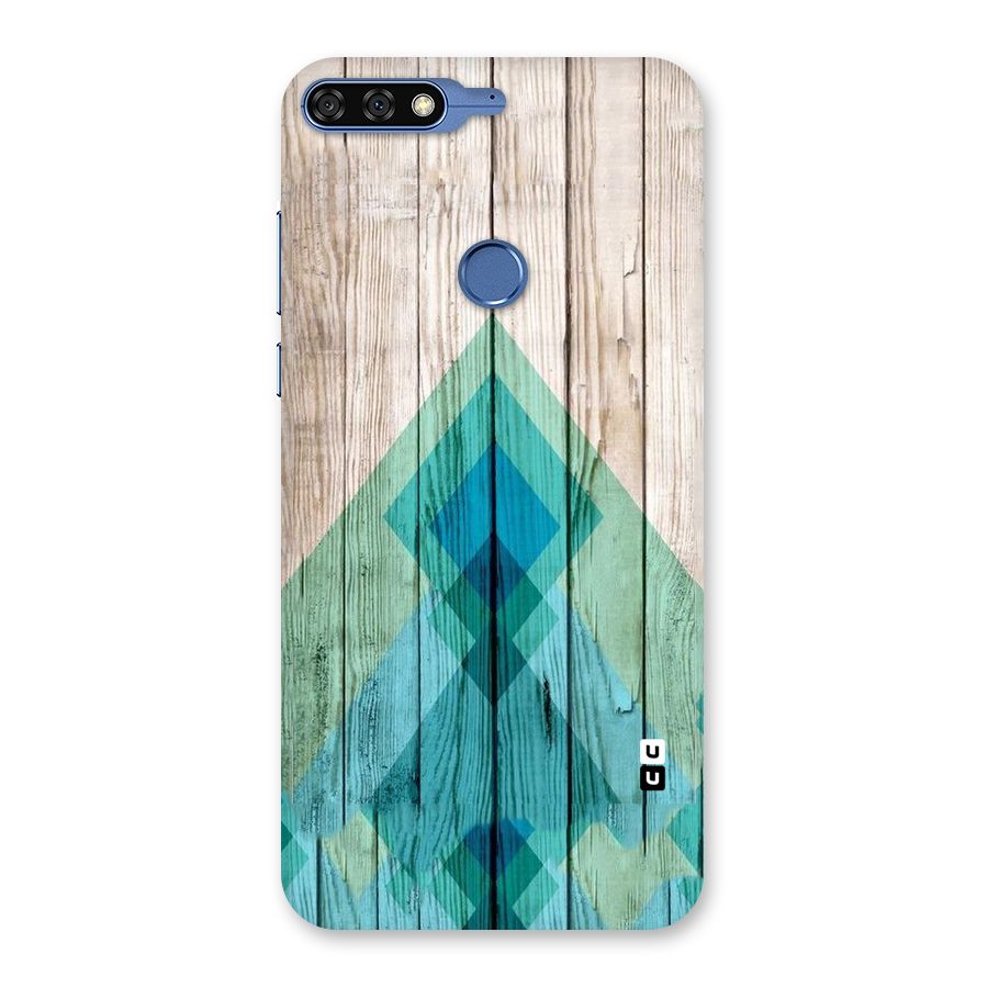 Abstract Green And Wood Back Case for Honor 7C