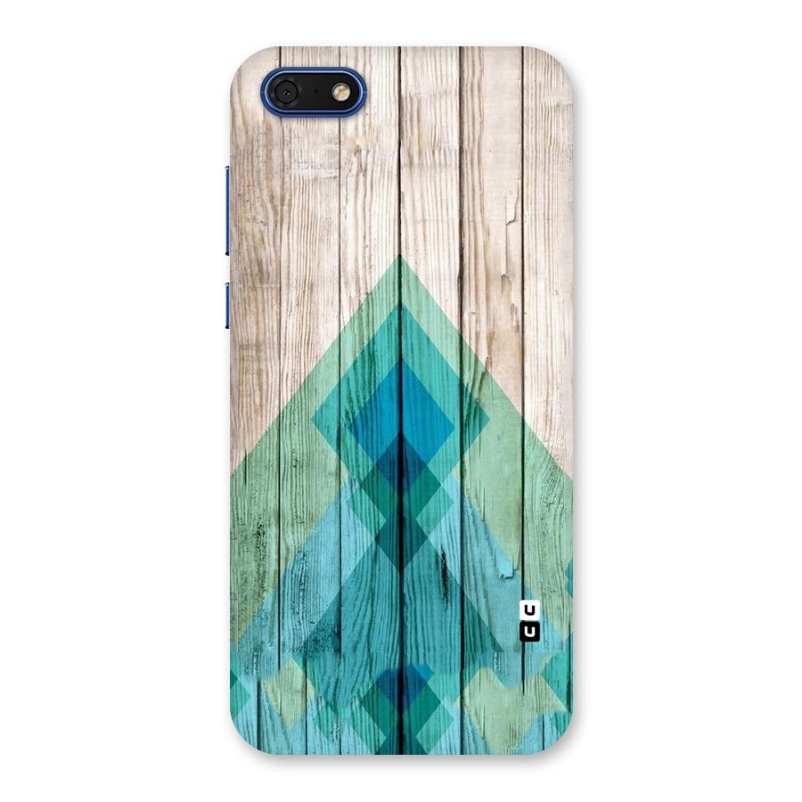 Abstract Green And Wood Back Case for Honor 7s