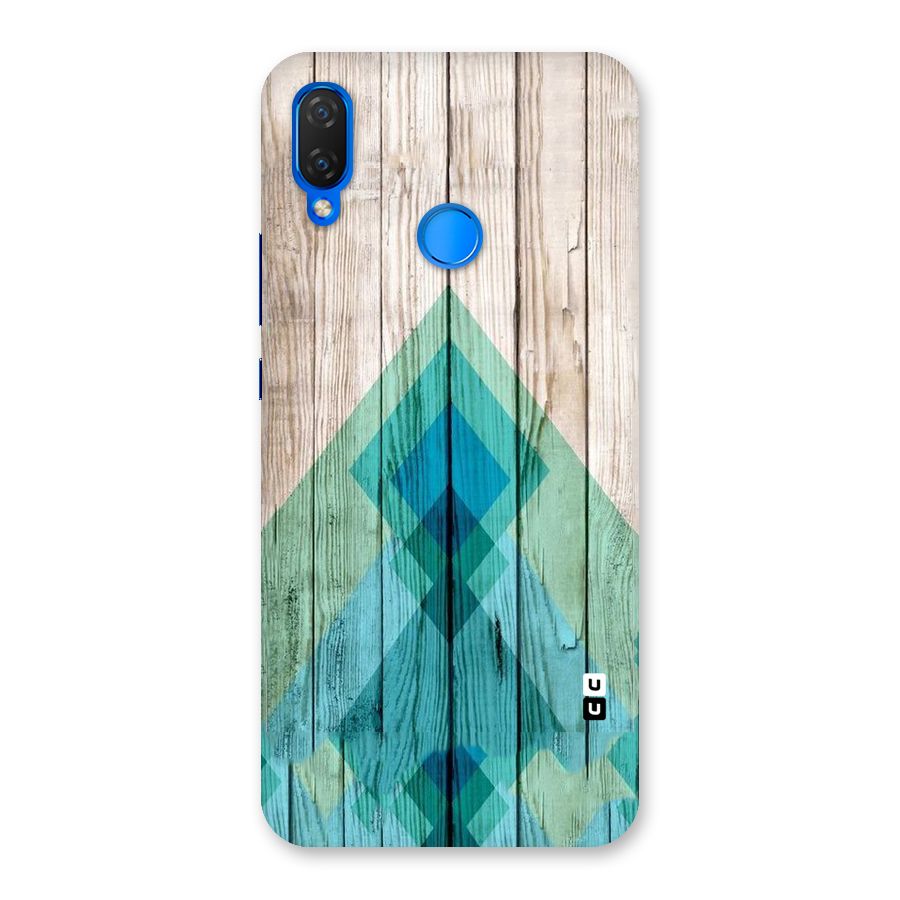 Abstract Green And Wood Back Case for Huawei P Smart+