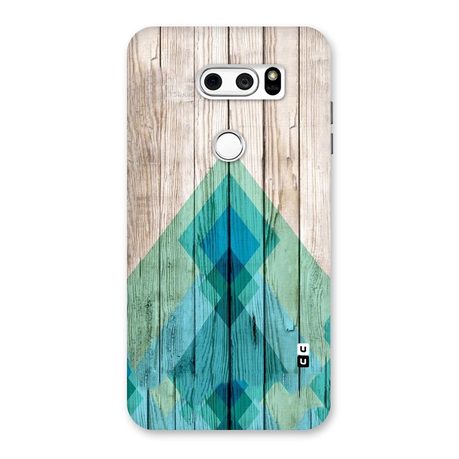 Abstract Green And Wood Back Case for LG V30
