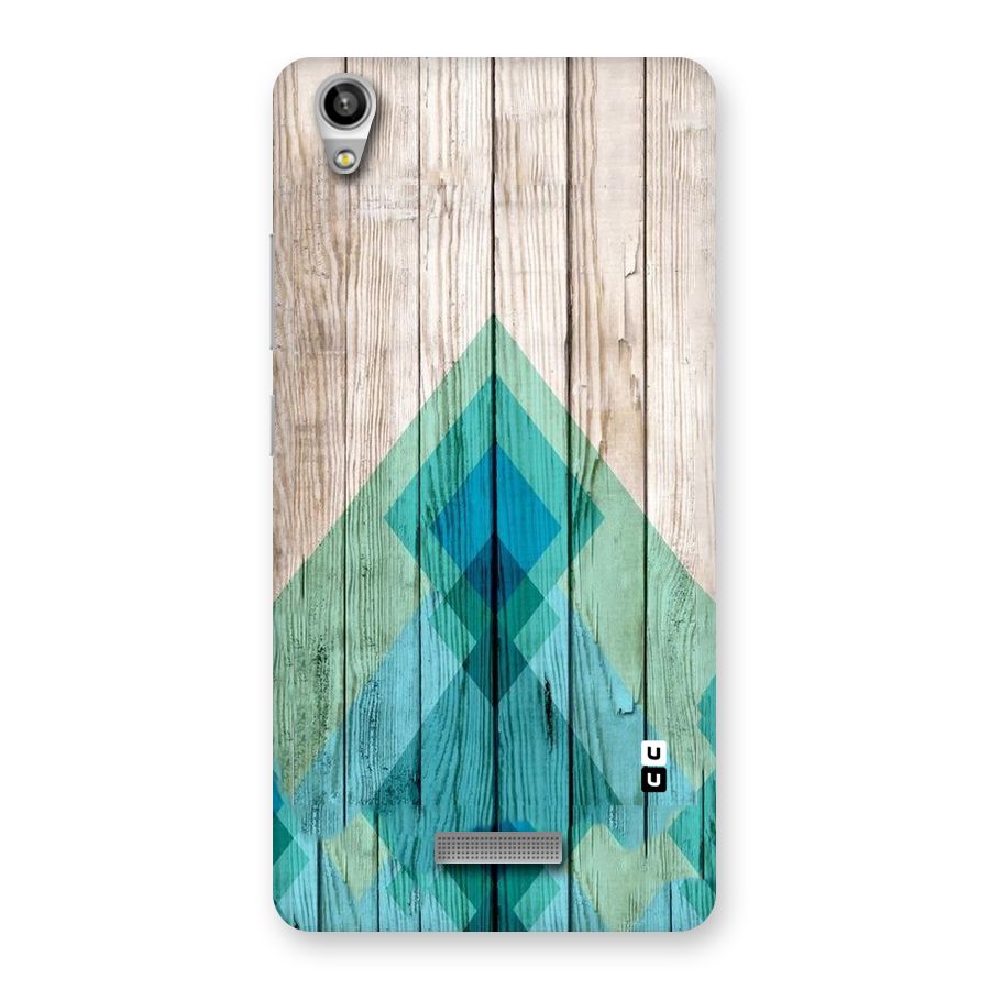 Abstract Green And Wood Back Case for Lava-Pixel-V1