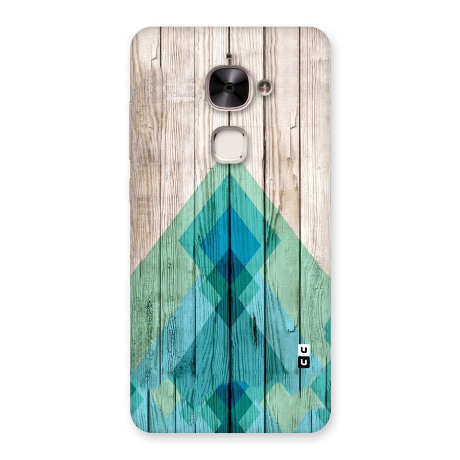 Abstract Green And Wood Back Case for Le 2