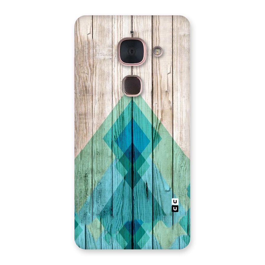 Abstract Green And Wood Back Case for Le Max 2
