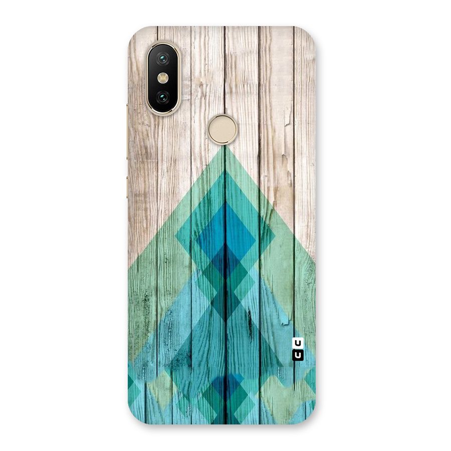 Abstract Green And Wood Back Case for Mi A2