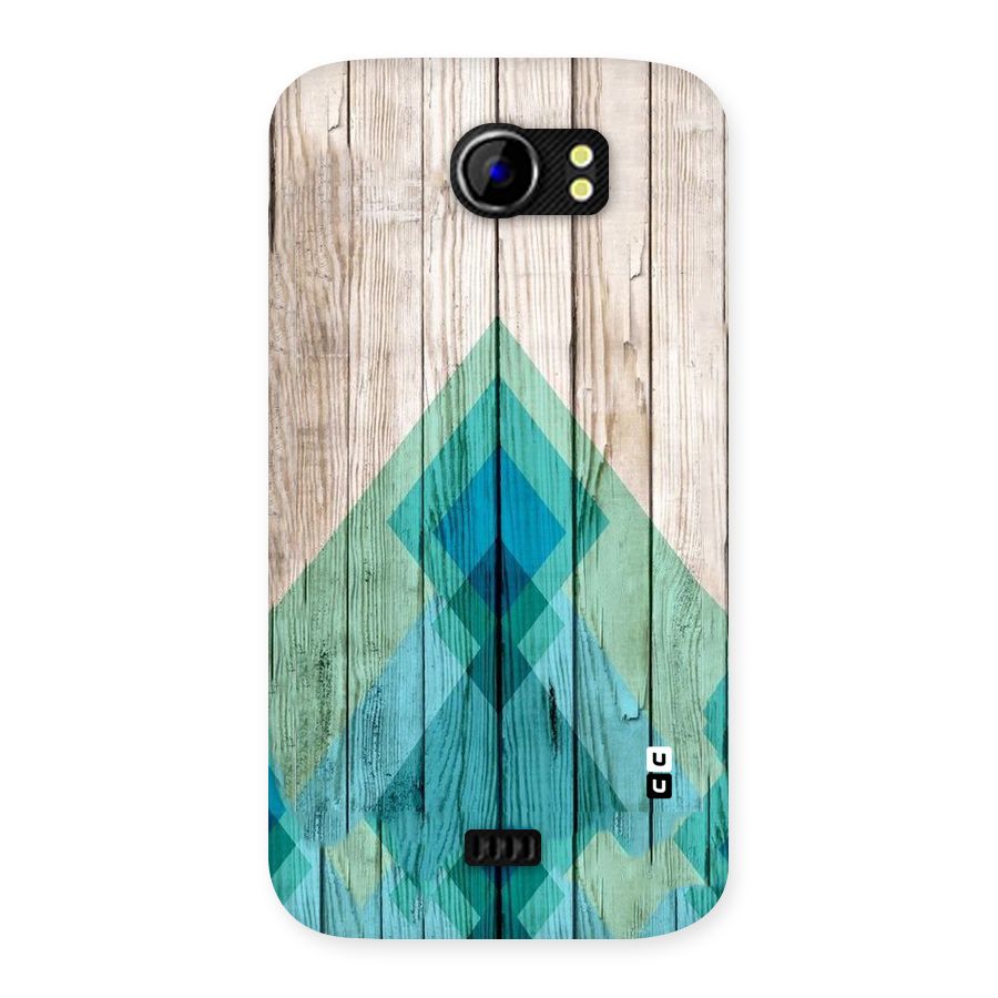 Abstract Green And Wood Back Case for Micromax Canvas 2 A110