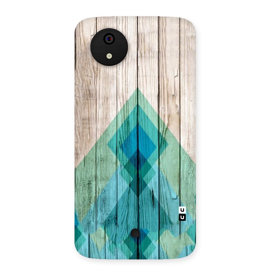 Abstract Green And Wood Back Case for Micromax Canvas A1
