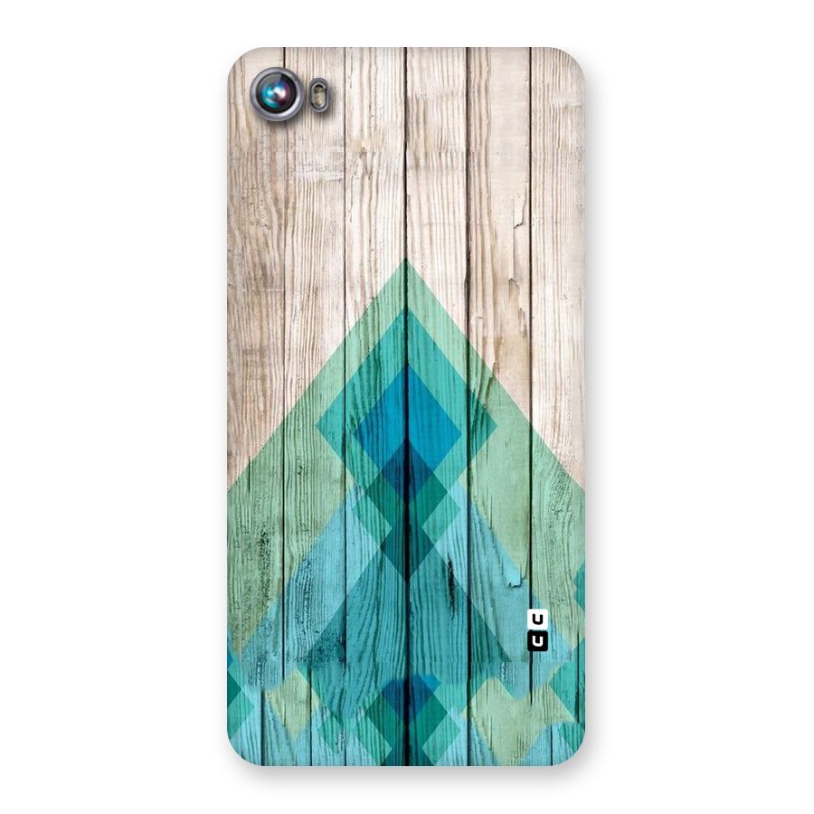 Abstract Green And Wood Back Case for Micromax Canvas Fire 4 A107