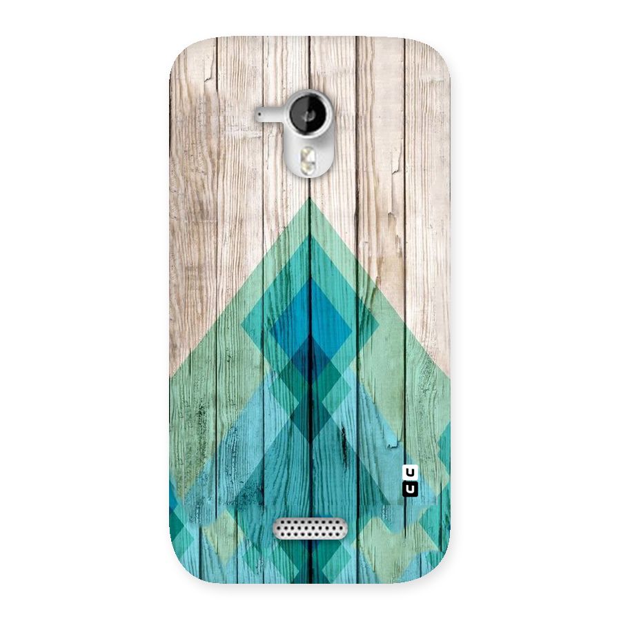 Abstract Green And Wood Back Case for Micromax Canvas HD A116