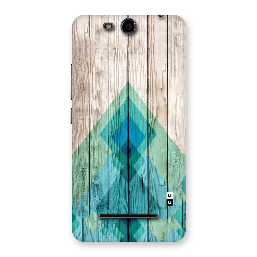 Abstract Green And Wood Back Case for Micromax Canvas Juice 3 Q392