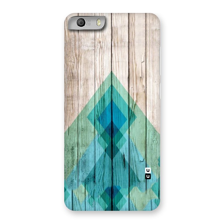 Abstract Green And Wood Back Case for Micromax Canvas Knight 2