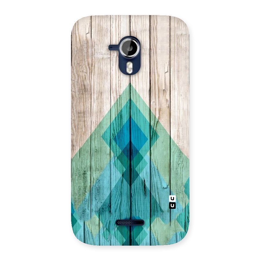 Abstract Green And Wood Back Case for Micromax Canvas Magnus A117